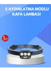 300 Lümen Sensörlü LED Kafa Lambası USB Şarjlı SOS Modlu