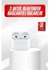 3.Nesil İOS Android Uyumlu Bluetooth 5.0 Beyaz Çağrı Cevaplama