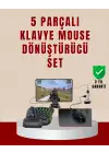 5’i 1 Arada Mobil Oyun Seti Klavye Mouse Dönüştürücü iOS &amp; Android