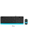 A4 Tech F1010 Q Usb Mavi Fn-Mm Klv+Optik Mouse Set