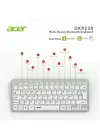 Acer OKR220 Beyaz MultiDevice Dual Mode 2.4GHZ Bluetooth Klavye (Smart Tv)(Android)