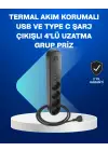 Akıllı Akım Dengelemeli 4’lü Çoklu Priz Type-C ve USB Çıkışlı