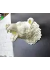 Beyaz Renk 3D Ayı Başı Duvar Dekoru