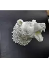 Beyaz Renk 3D Ayı Başı Duvar Dekoru