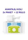 Bezos Professional İçten Çekmeli Kağıt Havlu 2 Koli | 12 Rulo | Endüstriyel Kullanım