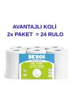 Bezos Professional Mini Tuvalet Kağıdı 24 Rulo | 2 Katlı | %100 Selüloz | Endüstriyel &amp; Ev Tipi Kullanım 2X12RULO