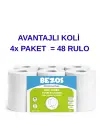Bezos Professional Mini Tuvalet Kağıdı 48 Rulo | 2 Katlı | %100 Selüloz | Endüstriyel &amp; Ev Tipi Kullanım 4X12RULO