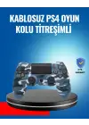 Bluetooth Kablosuz PS4 Gamepad Çift Motorlu Siyah Controller