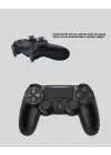 Bluetooth Kablosuz PS4 Gamepad Çift Motorlu Siyah Controller