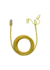 Frisby FA-7556UC Örgülü 3mt USB Data - Şarj Kablo (iOS-Android-Type-C) Sarı