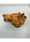 Gold Renk 3D Kurt Başı Duvar Dekoru