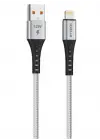 Hytech HY-X331 1m 2.4A Lightning Silver Gri Data + Şarj Kablosu