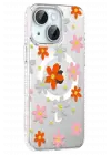 Joko Apple iPhone 14 Floral Magsafe Kapak - Turuncu