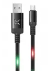Konfulon DC09 Ses Duyarlı Işıklı Micro USB Kablo 1M 2A - Siyah