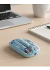 Mavi Kablosuz Mouse Bluetooth ve USB Çift Mod Bağlantılı
