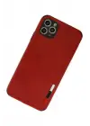 Newface Apple iPhone 11 Pro Kılıf Loop Deri Silikon - Kırmızı