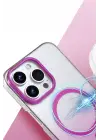 Newface Apple iPhone 14 Pro Max Glossy Magsafe Kapak - Pembe