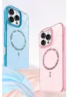 Newface Apple iPhone 14 Pro Max Live Diamond Magsafe Kapak - Mavi
