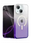 Newface Apple iPhone 15 Plus Pummel Shiny Magsafe Kapak - Mor