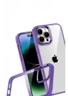 Newface Apple iPhone 15 Pro Max Razer Lensli Silikon - Mor