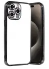 Newface Apple iPhone 15 Pro Max Razer Lensli Silikon - Siyah