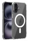 Newface Apple iPhone 16 Combo Sert Şeffaf Magsafe Kapak - Şeffaf