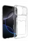 Newface Apple iPhone 17 Pro Kart Şeffaf Silikon - Şeffaf