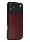 Newface Apple iPhone 17 Pro Max Aras Deri Kapak - Bordo