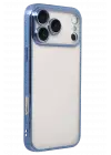Newface Apple iPhone 17 Pro Max Razer Lensli Silikon - Açık Mavi