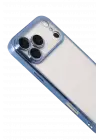 Newface Apple iPhone 17 Pro Max Razer Lensli Silikon - Açık Mavi