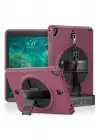Newface iPad 5 Air 9.7 Kılıf Strap-C Otterbox Tablet Kapak - Mürdüm