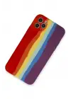 Newface iPhone 11 Pro Kılıf Ebruli Lansman Silikon - Kırmızı-Mor