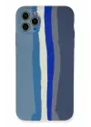 Newface Apple iPhone 11 Pro Kılıf Ebruli Lansman Silikon - Mavi-Gri