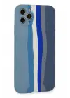 Newface iPhone 11 Pro Kılıf Ebruli Lansman Silikon - Mavi-Gri