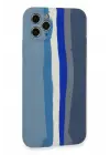 Newface Apple iPhone 11 Pro Kılıf Ebruli Lansman Silikon - Mavi-Gri