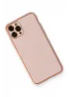 Newface iPhone 11 Pro Max Kılıf Coco Deri Silikon Kapak - Pembe