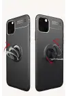 Newface Apple iPhone 11 Pro Max Kılıf Range Yüzüklü Silikon - Siyah