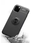 Newface Apple iPhone 11 Pro Max Kılıf Range Yüzüklü Silikon - Siyah