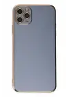 Newface Apple iPhone 11 Pro Max Kılıf Volet Silikon - Mavi