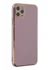 Newface Apple iPhone 11 Pro Max Kılıf Volet Silikon - Mor