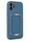 Newface Apple iPhone 12 Kılıf Coco Elit Kapak - Mavi