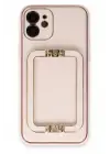 Newface Apple iPhone 12 Kılıf Coco Elit Kapak - Pudra