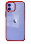 Newface Apple iPhone 12 Kılıf Element Silikon - Kırmızı