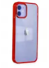 Newface Apple iPhone 12 Kılıf Element Silikon - Kırmızı