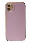 Newface Apple iPhone 12 Kılıf Volet Silikon - Mor