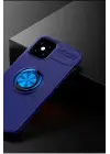 Newface Apple iPhone 12 Mini Kılıf Range Yüzüklü Silikon - Mavi