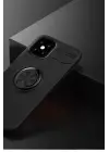 Newface Apple iPhone 12 Mini Kılıf Range Yüzüklü Silikon - Siyah