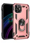 Newface iPhone 12 Mini Kılıf Sofya Yüzüklü Silikon Kapak - Rose