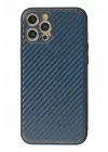 Newface iPhone 12 Pro Kılıf Coco Karbon Silikon - Mavi