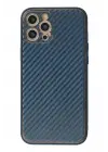 Newface Apple iPhone 12 Pro Kılıf Coco Karbon Silikon - Mavi